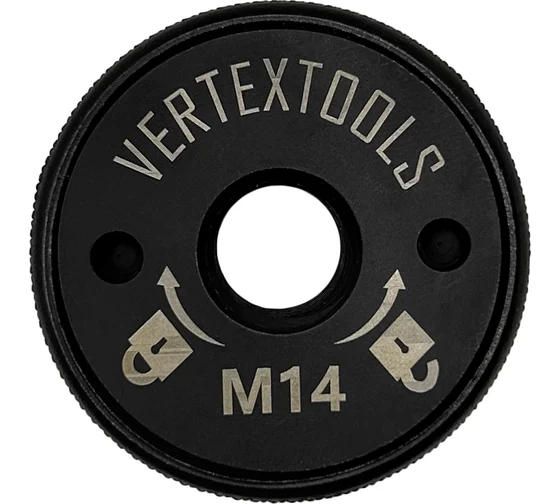Гайка быстрозажимная QUICK М14 для УШМ vertextools 10-40-125 Легкое снятие диска с болгарки без дополнительных инструментов  Код товара: 25616709